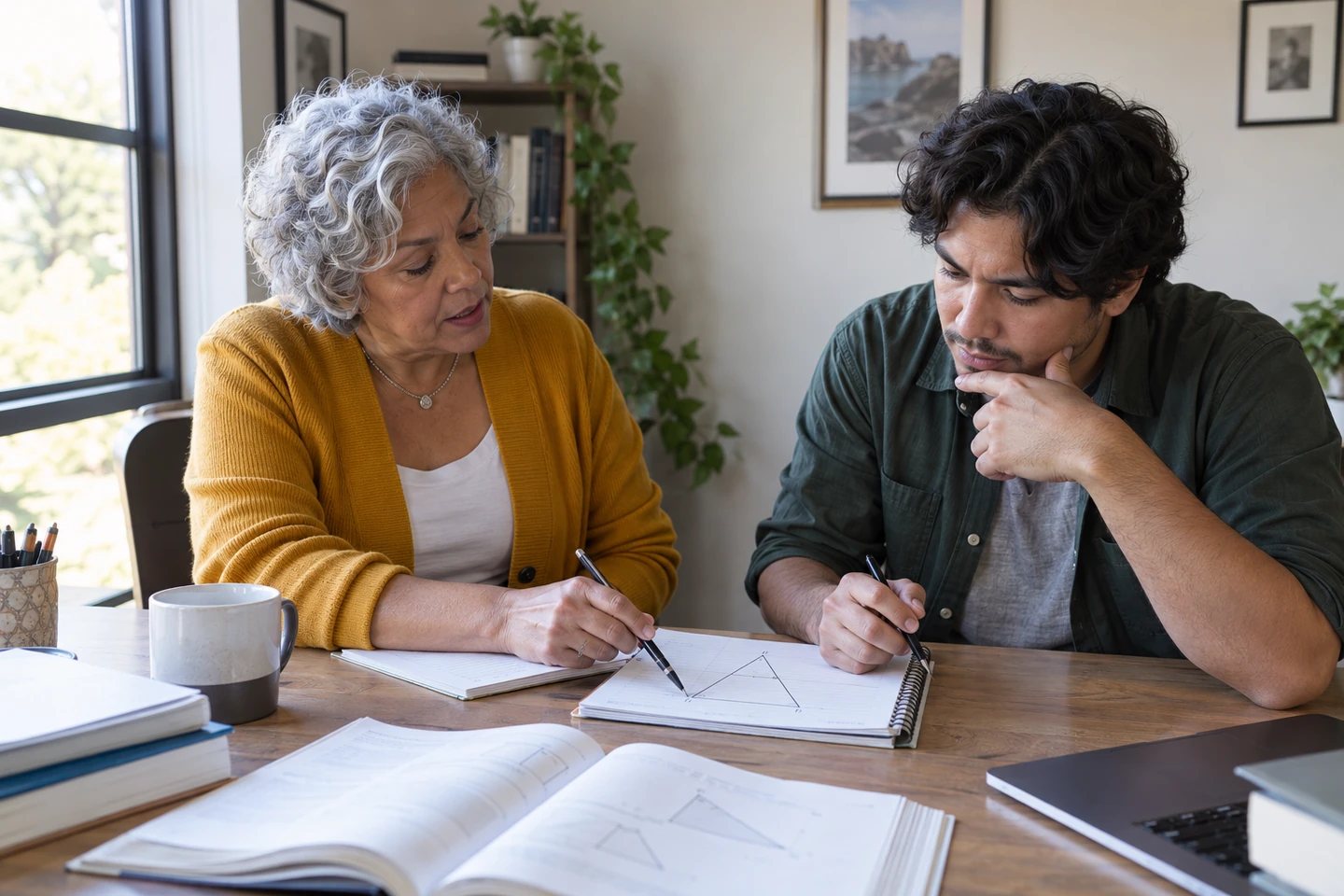 Illustrative scene of a tutor preparing an individual lesson.